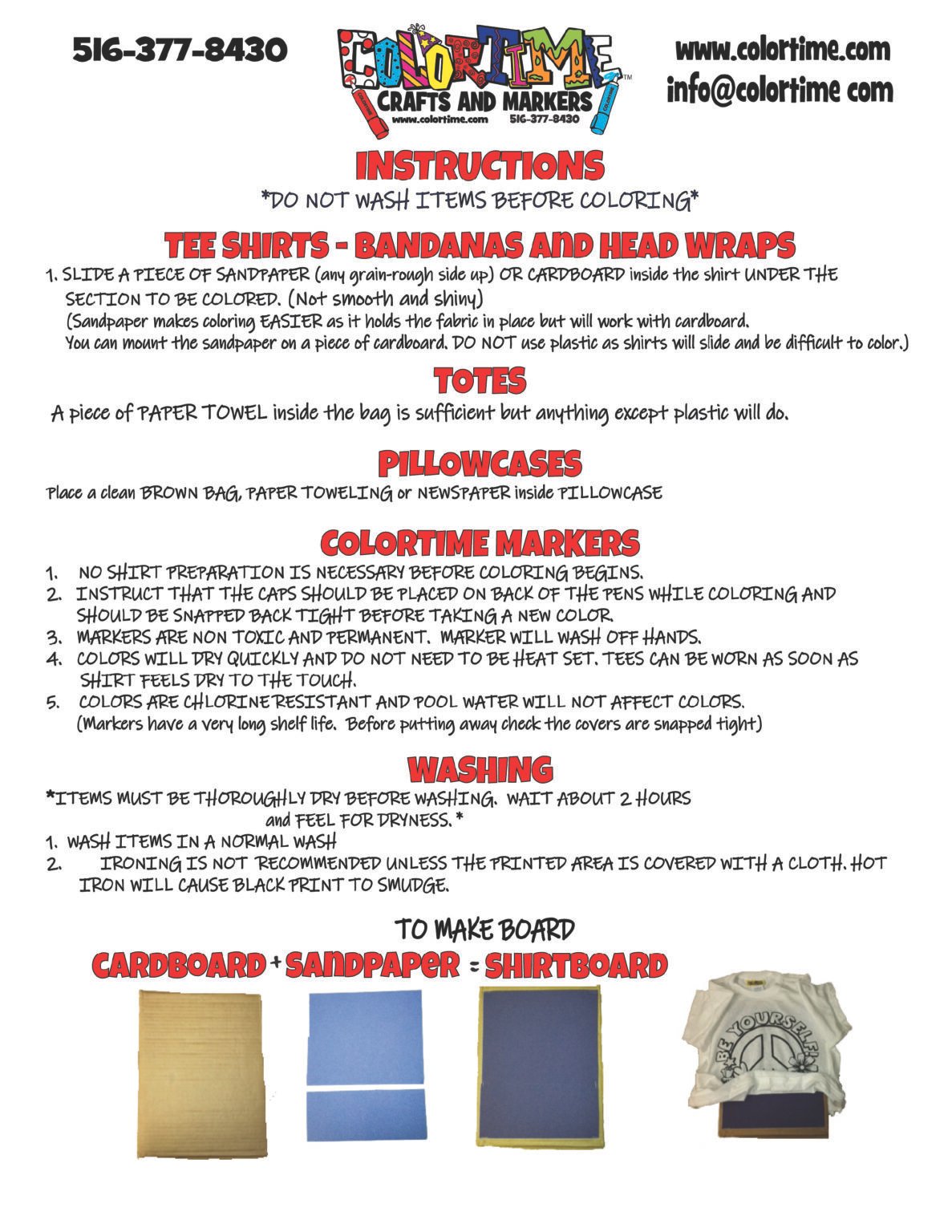 Colortime Instructions – Colortime Crafts and Markers
